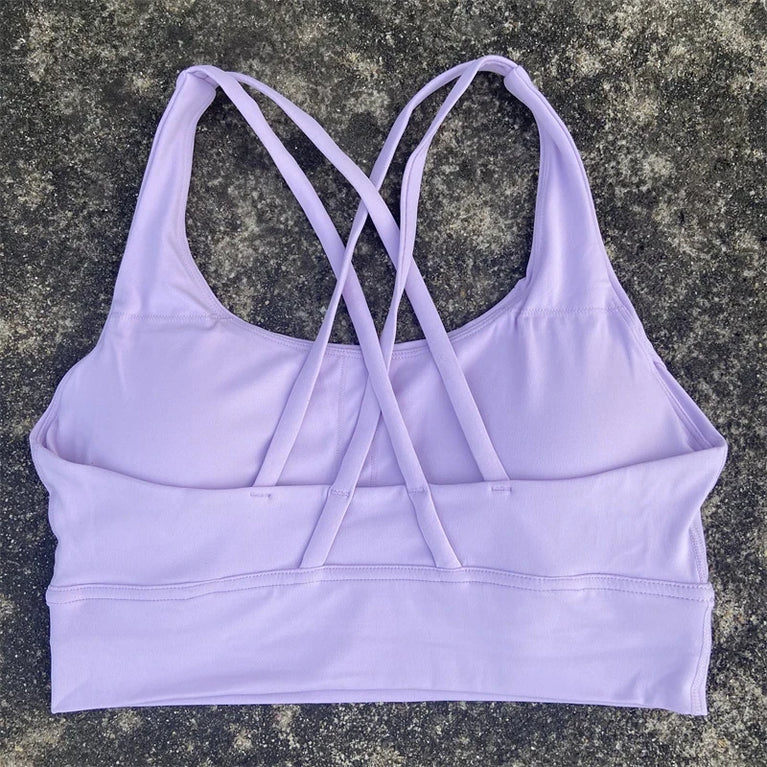 High-Support Cross-Strap Sports Bra | Professional Yoga Vest