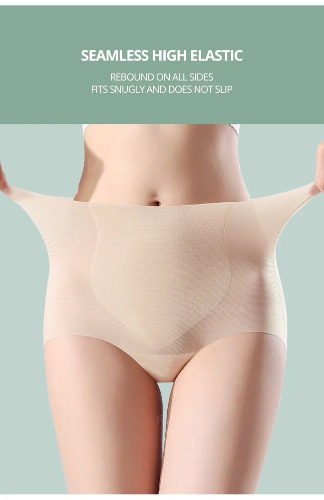 Seamless High-Waist Briefs (3-Pack) – Breathable Ice Silk & Silk Protein Shapewear