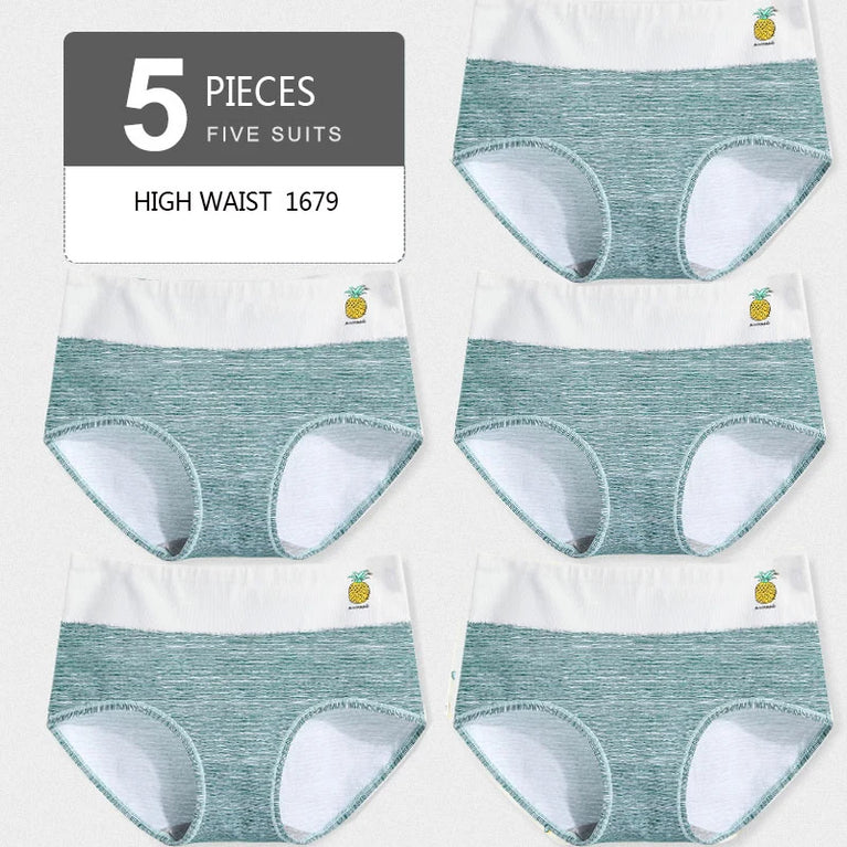 5pc High-Waist Cotton Briefs | Seamless Body Shaper Set