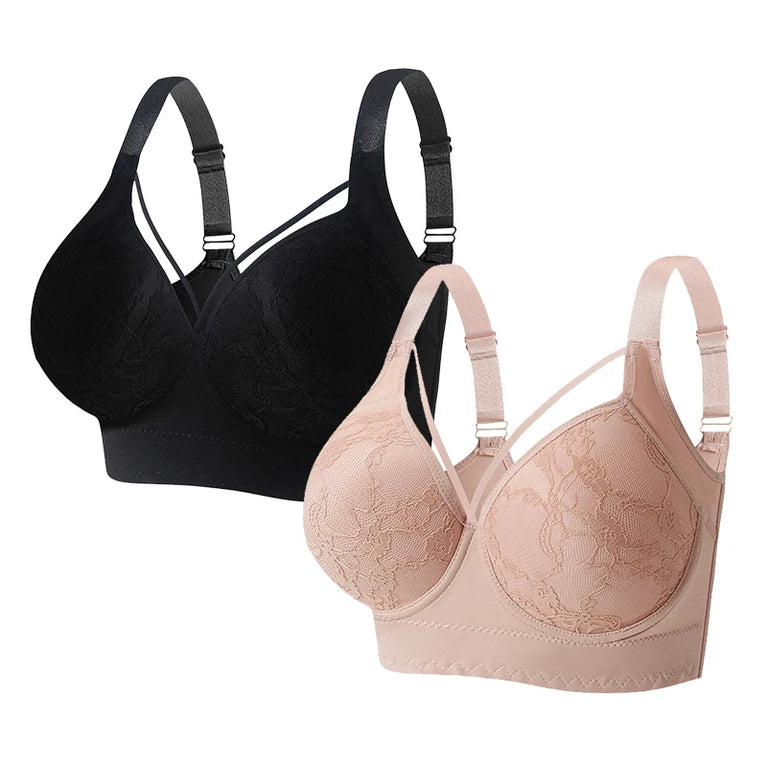 FallSweet Plus Size Lace Bra | Full Back Coverage Push Up