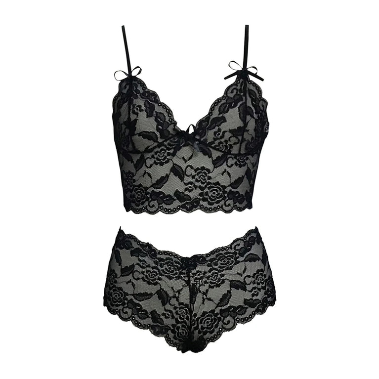 Floral Unlined Bra & Brief Set – Seamless Sexy Lingerie