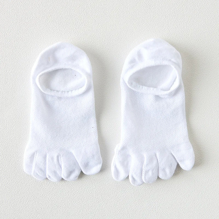 Women Cotton Five Toe Breathable Middle Tube Casual Socks