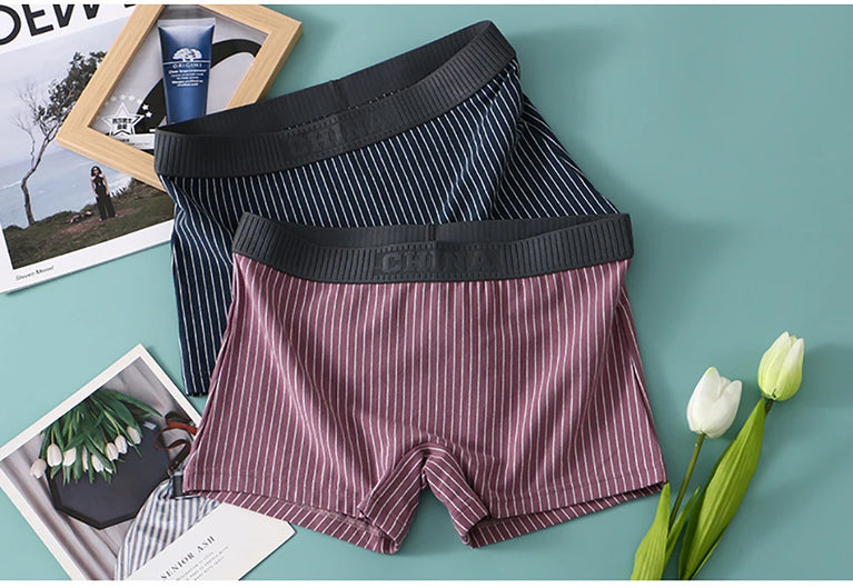 Striped Cotton Boyshorts (3-Pack) – Mid-Rise Breathable Seamless Underwear