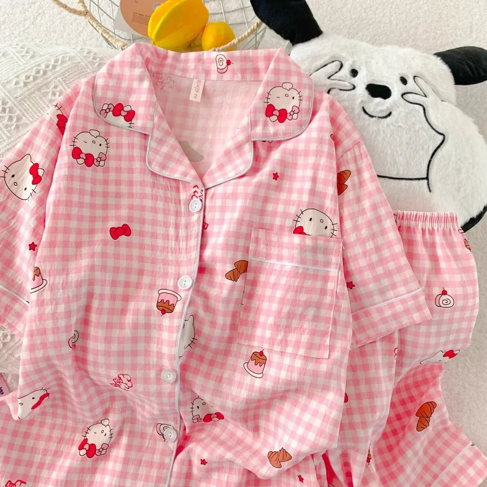 Hello Kitty Anime Pajamas | Cute Short-Sleeve & Shorts Set