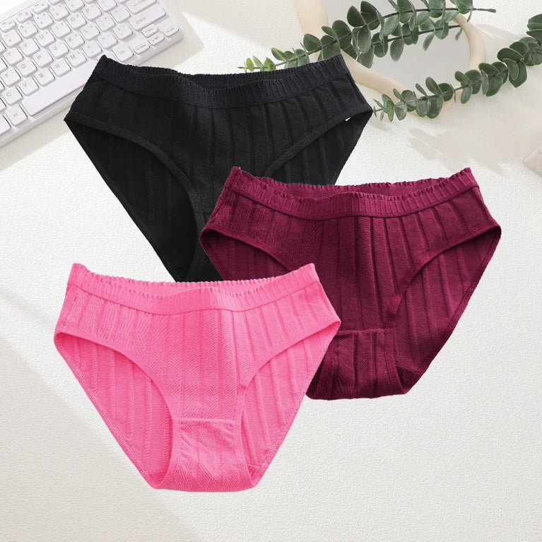 3pc Breathable Cotton Briefs | Low-Waist Dopamine Summer Set