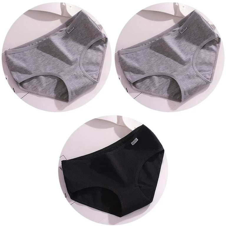 3pc Mid-Rise Cotton Briefs | Breathable Plus Size Comfort Set