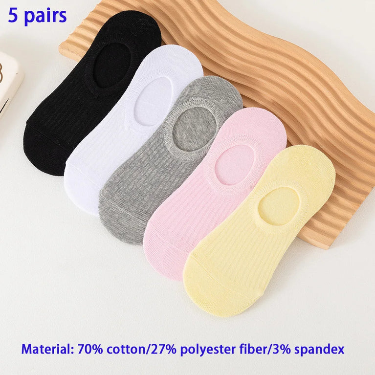 10-Pack Women's Cotton Boat Socks | Breathable Mesh Ankle Socks