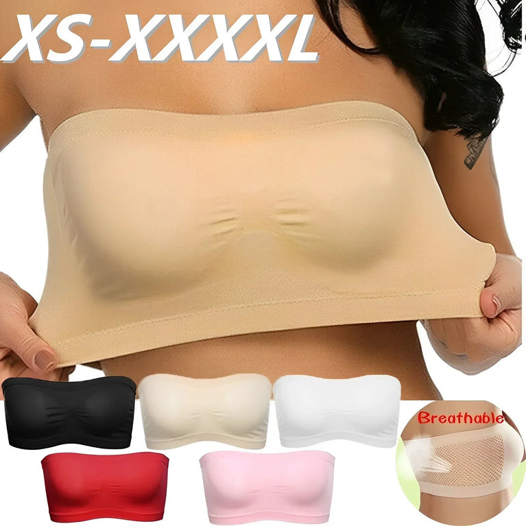 Breathable Mesh Tube Bra | Seamless Strapless Bandeau Top