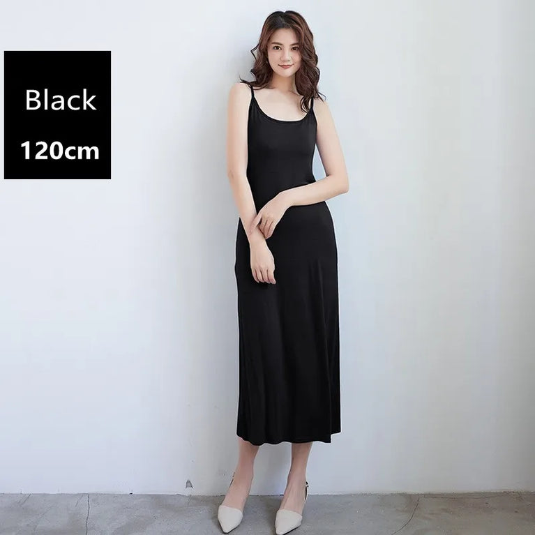 Elegant Modal Full Slip Dress Sleeveless Camisole Inner Dress