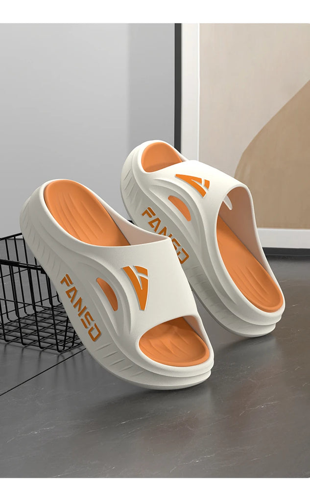 Soft Anti-Slip Summer Slides | Med-Heel Quick-Dry Slippers