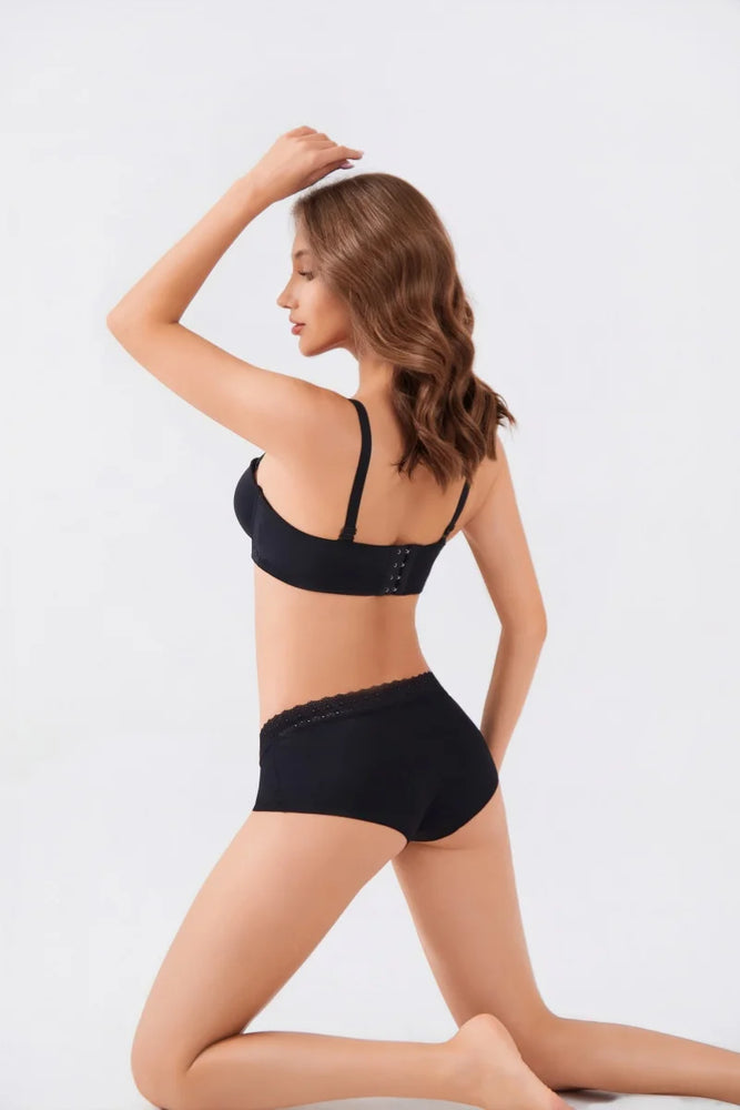 Floral Briefs (5-Pack) – Mid-Rise Breathable Lace-Trimmed Panties