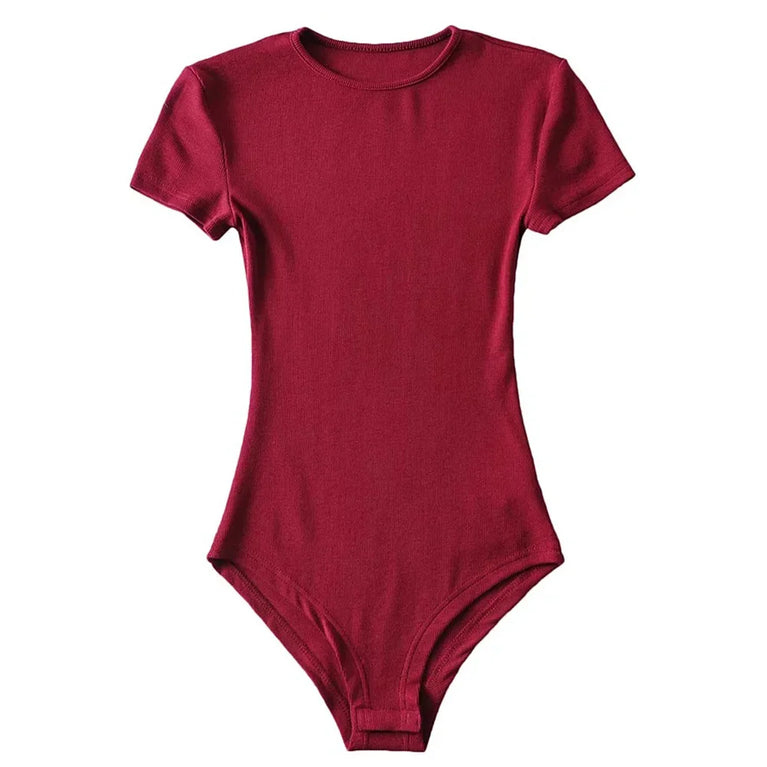 Button-Detail Short Sleeve Bodysuit | Sexy Slim-Fit Summer Romper