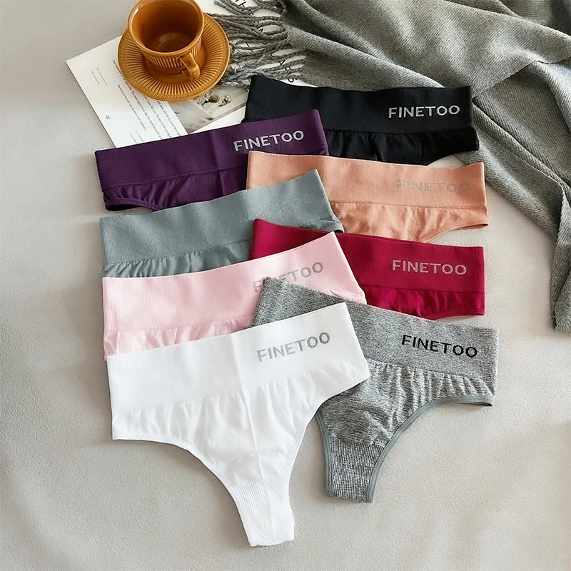 5-Pcs High-Waist Stretchy Thongs – Breathable Seamless G-String Set for Women (M-2XL)