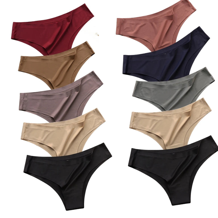 Seamless Ice Silk Briefs (10-Pack) – Low-Rise Ultra-Thin Performance Panties