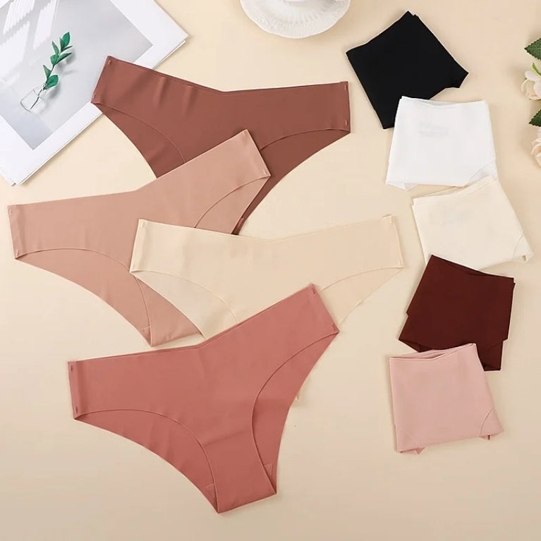 Seamless V-Waist Briefs (7-Pack) – Invisible Ice Silk Low-Rise Underwear