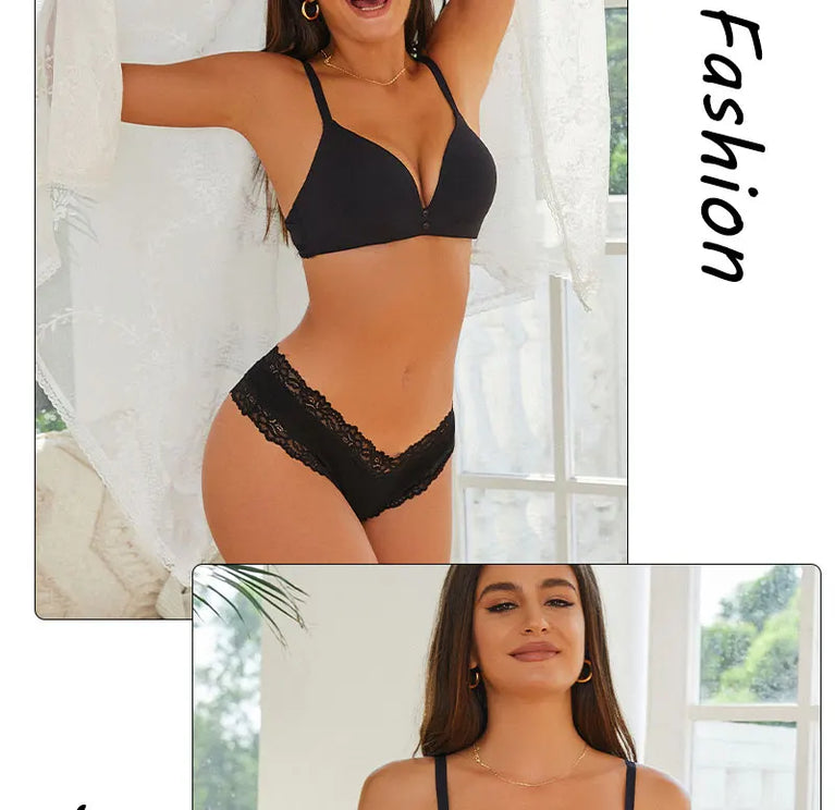 Lace-Trim Cotton Bikini – Low-Rise Comfort Knickers