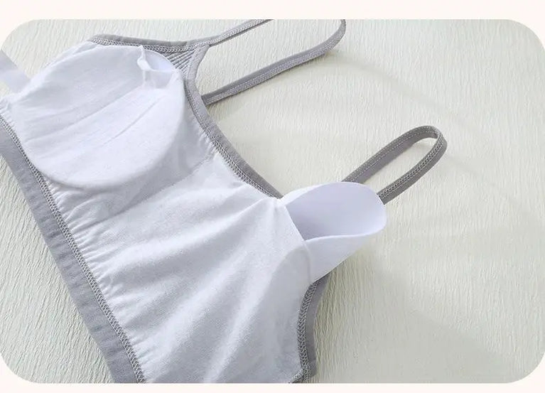 Ribbed Cotton Training Bra | Soft Girls' Sports Vest