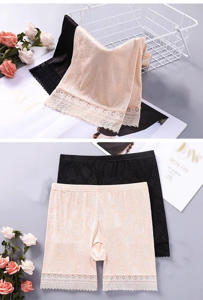 Anti-Chafing Ice Silk Safety Shorts | High-Waist Seamless Boxers