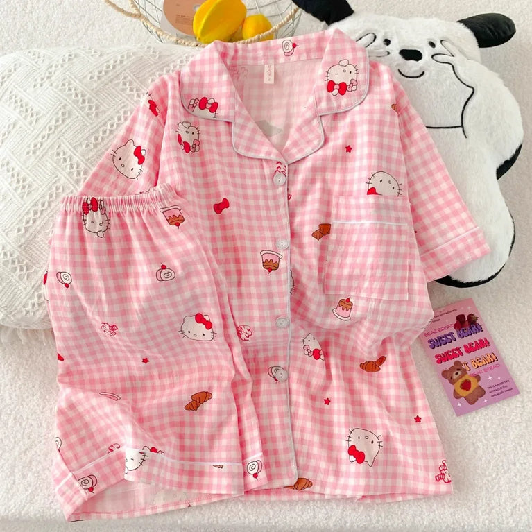 Hello Kitty Anime Pajamas | Cute Short-Sleeve & Shorts Set