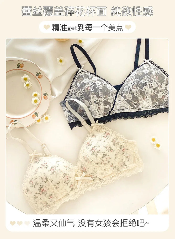 French Lace Bralette | Seamless Transparent Lingerie