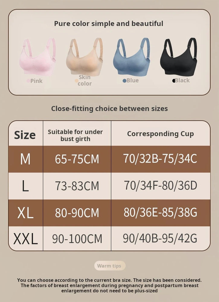 Seamless Maternity Nursing Bra – Wireless Push-Up Comfort