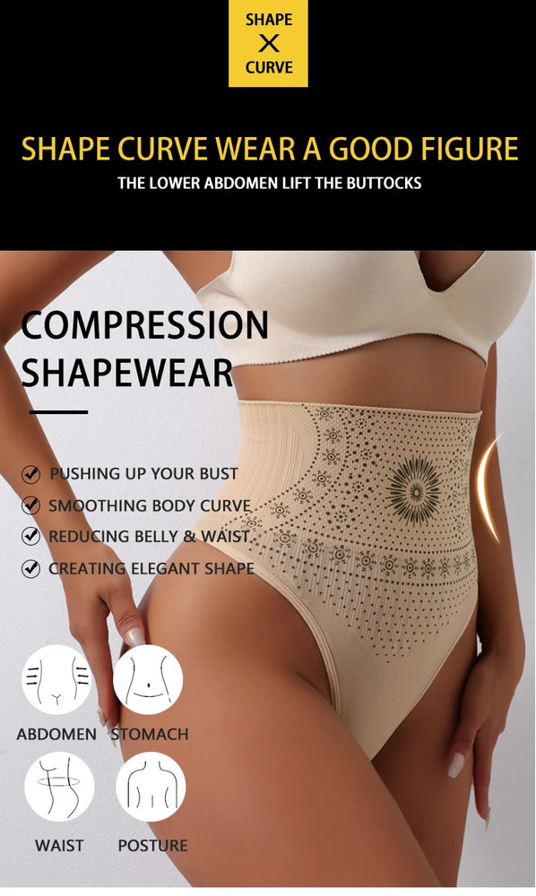 Flarixa High-Rise Shaping Thong | Seamless Tummy Control