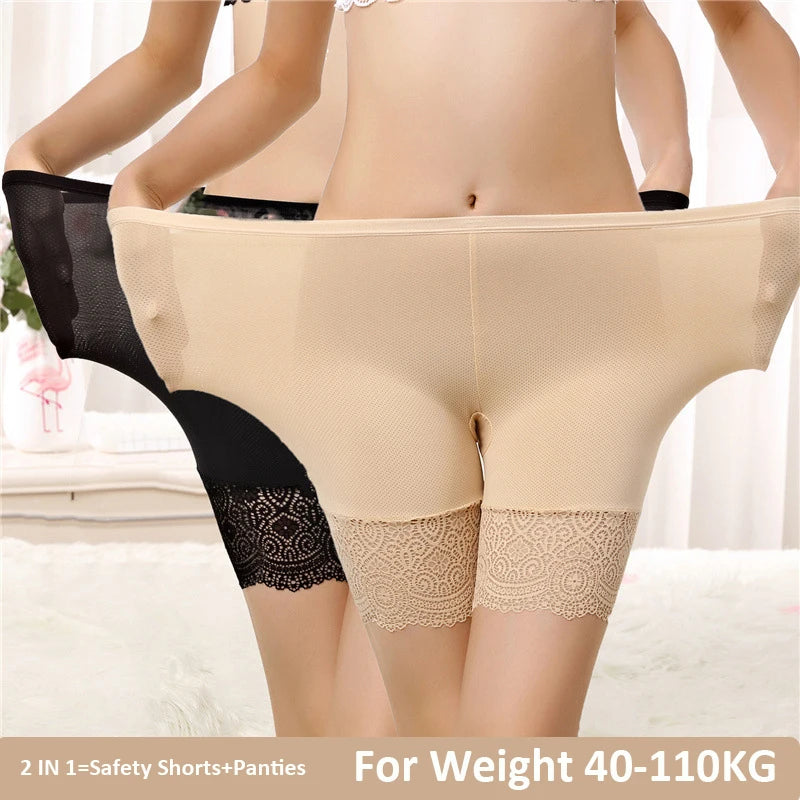 Seamless Lace Safety Shorts | High-Waist Anti-Chafing Boxers