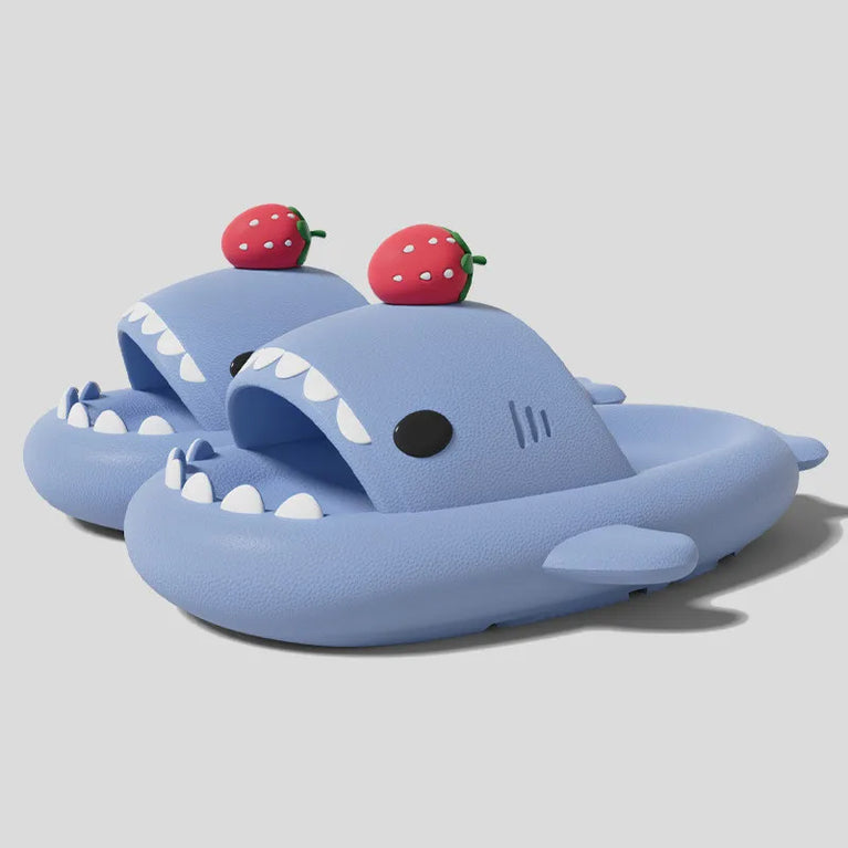 Glow-in-the-Dark Shark Slides | Thick Platform Summer Mules