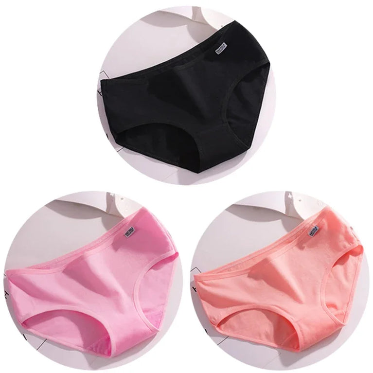 3pc Mid-Rise Cotton Briefs | Breathable Plus Size Comfort Set
