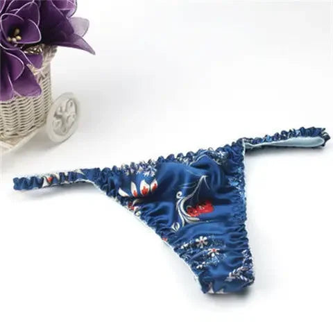 100% Pure Mulberry Silk G-String – Breathable Low-Rise Luxury Thong for Women