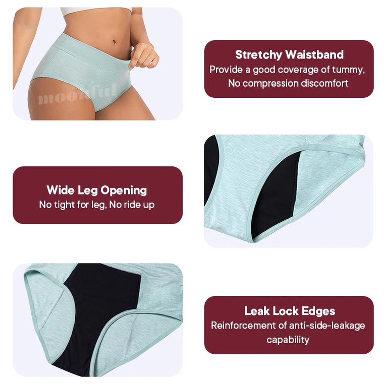 High-Waist Super Absorbent Period Underwear – Heavy-Overnight Protection