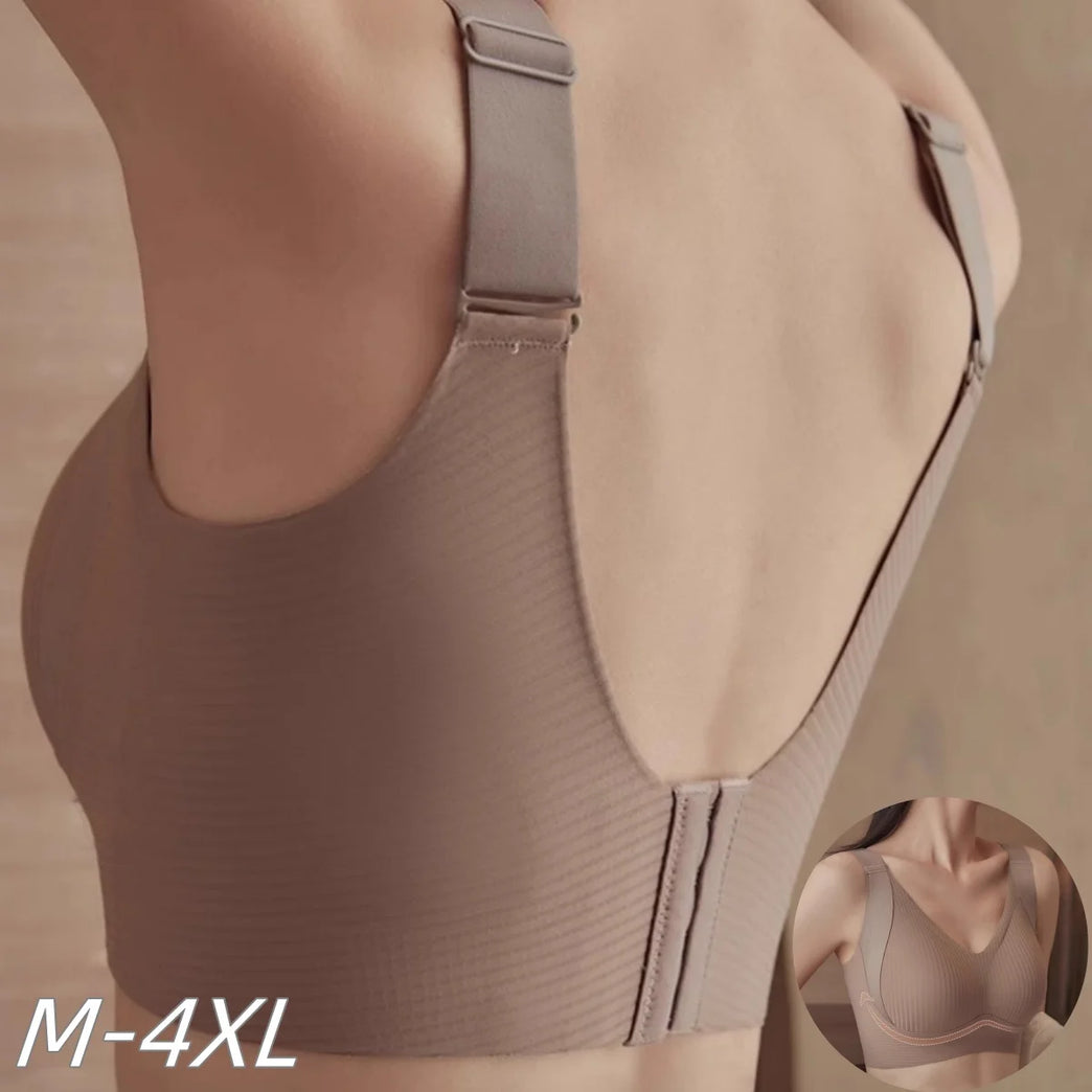 3PCS OllyMurs Push-Up Bra | Seamless V-Neck Wireless Fit