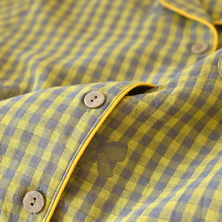 Women’s Cotton Plaid Pajamas | Pink & Green Checkered Set