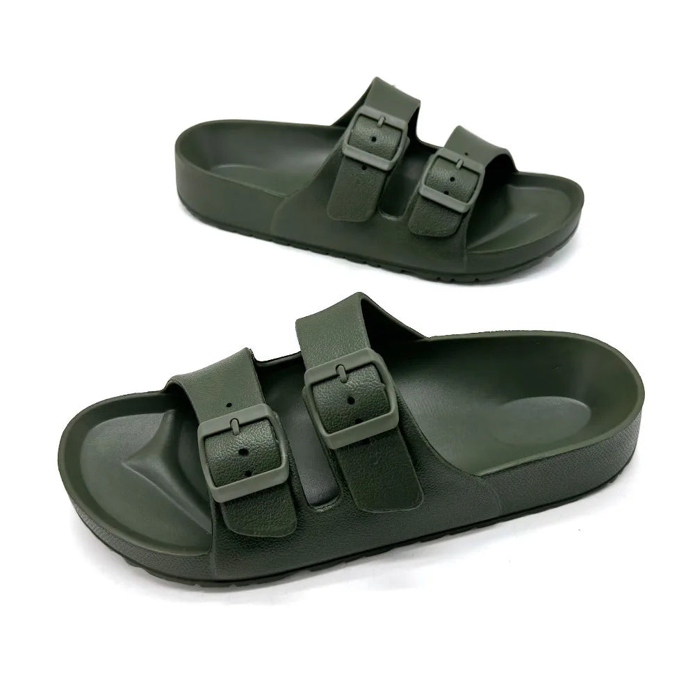 Double Buckle Slides | Thick Sole Anti-Skid Sandals