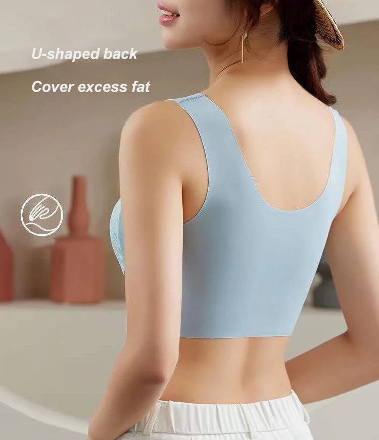 Ice Silk Seamless Lace Bralette | Wire-Free Vest Support