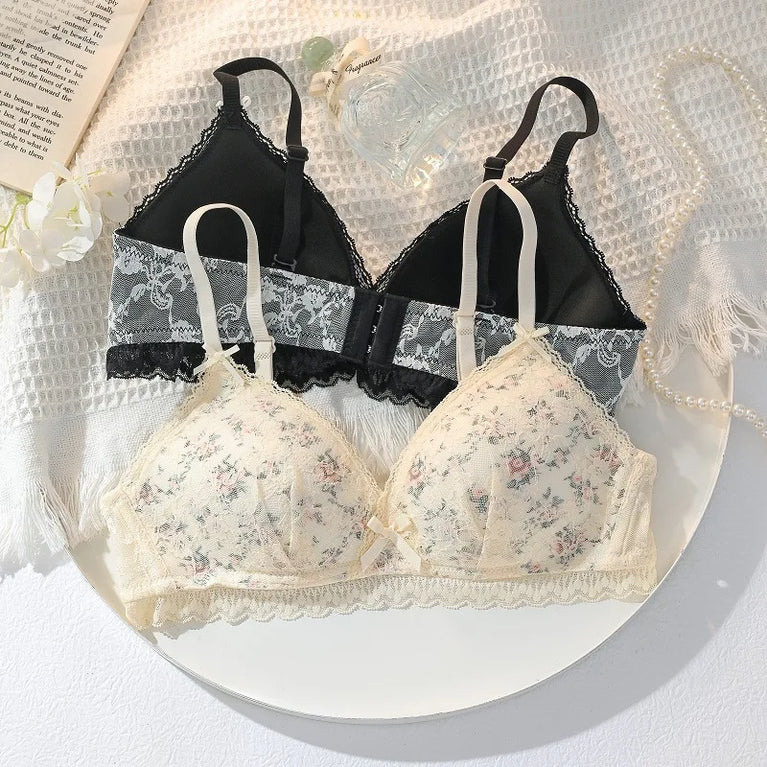 French Lace Bralette | Seamless Transparent Lingerie