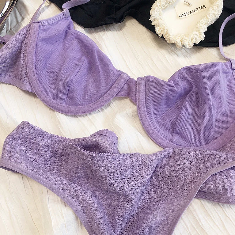 Plunge Push Up Wire-Free Bra & Brief Set – Seamless Sexy Lingerie