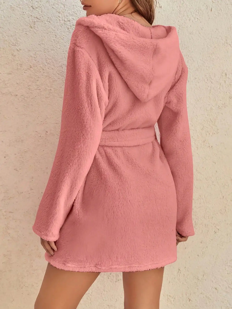 Women’s Thick Hooded Fleece Robe | Cozy Winter Bathrobe