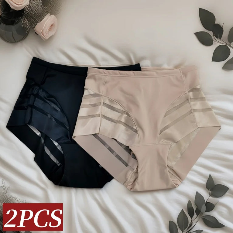 2-Pack Ice Silk Briefs | High-Rise Tummy Control