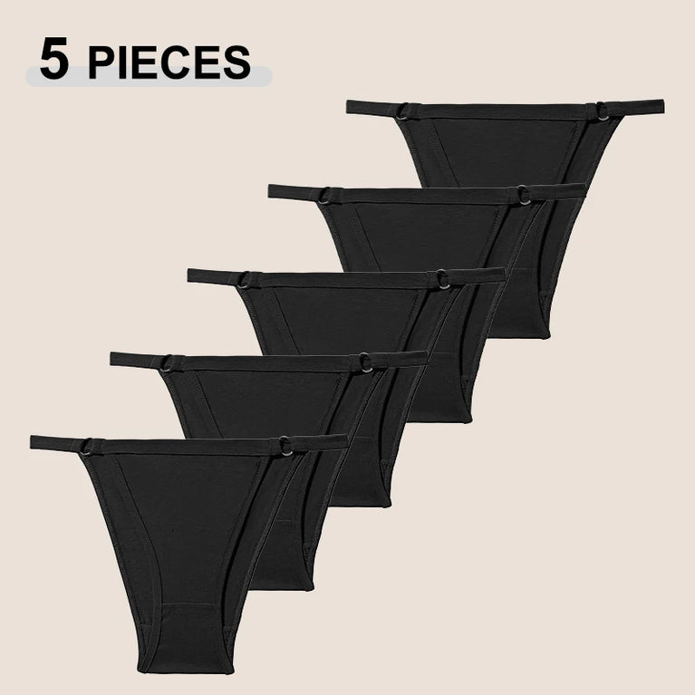 Seamless Cotton Bikini Briefs (6-Pack) – Low-Rise Adjustable Brazilian Panties