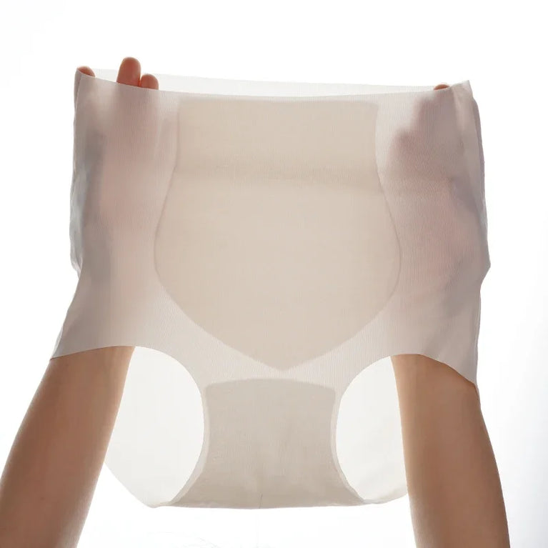 High-Waist Ice Silk Briefs | Seamless Ultra-Thin Panties