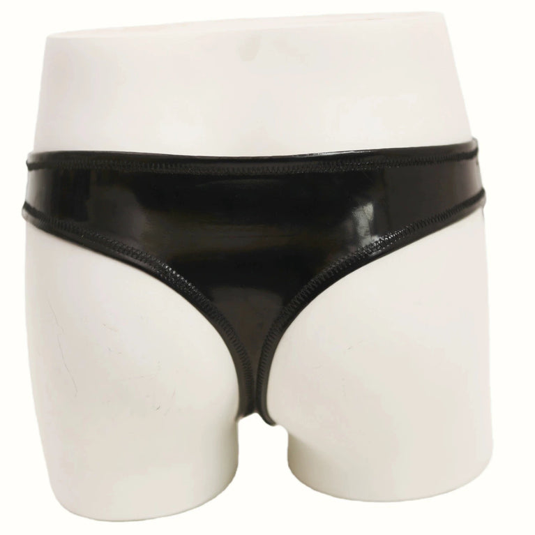 Reversible PU Leather Bikini Briefs – Wet Look Shiny & Matte Dual-Finish Low-Rise Sexy Panties