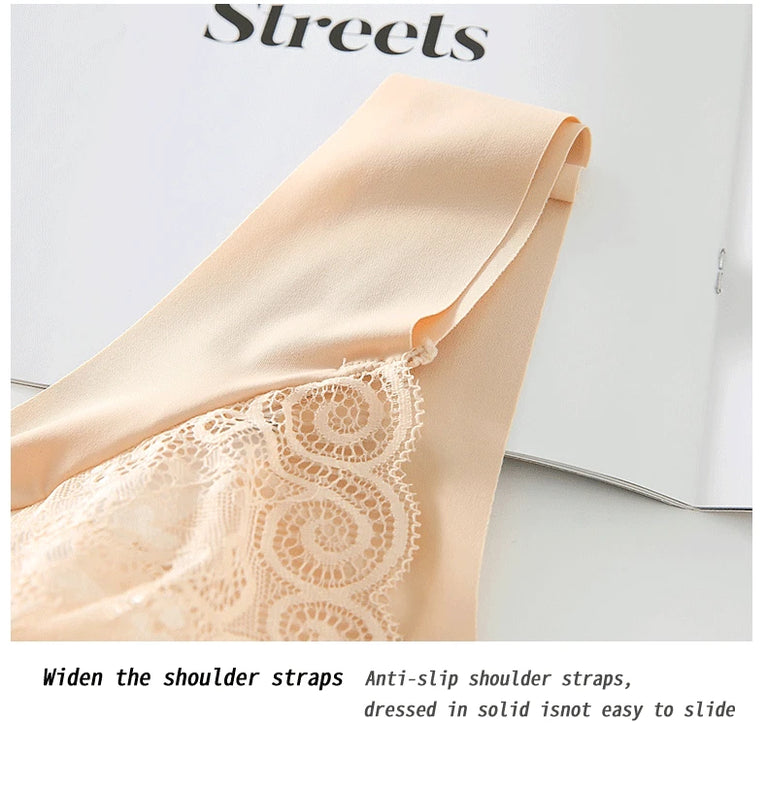 Seamless Lace Bra | Wireless Full-Cup Push-Up