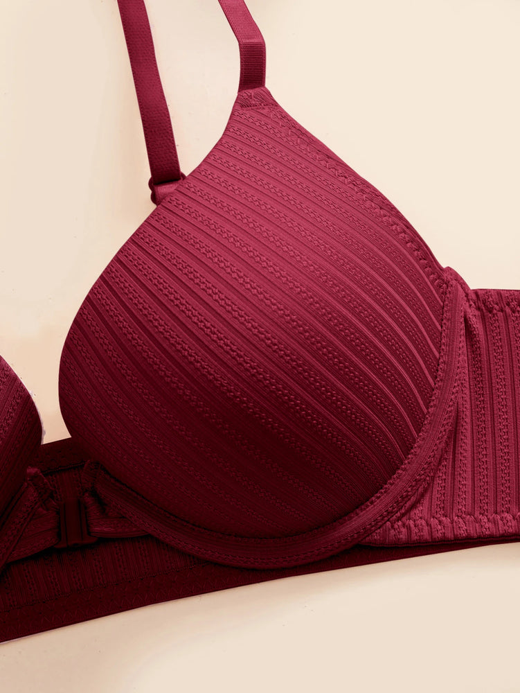 Ribbed Front-Closure Push-Up Bra | Sexy Everyday Support