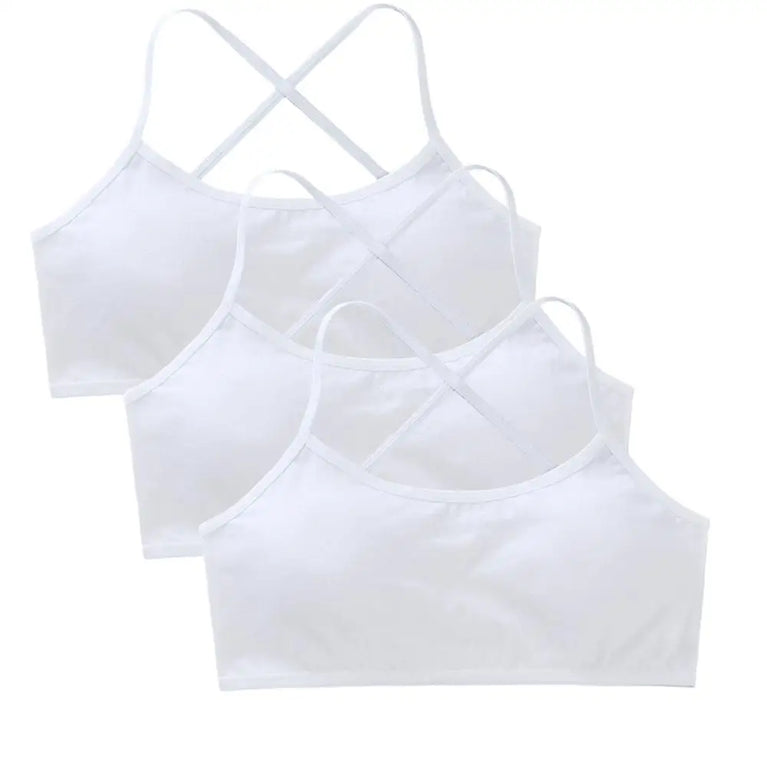 3-Pack Cotton Training Bras | Soft Teen First Camisole