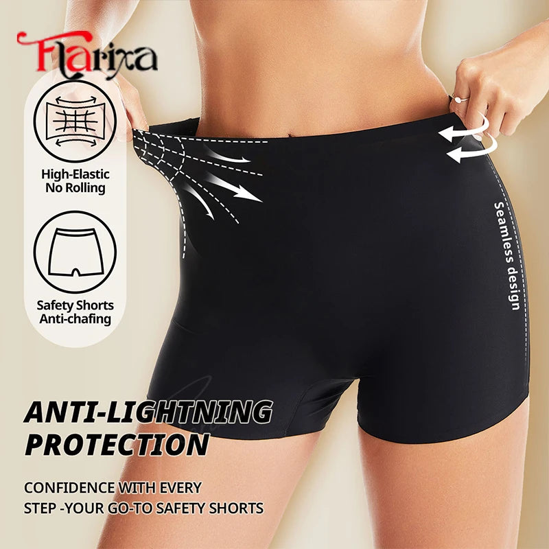 Seamless High-Waist Boxer Briefs | 2-in-1 Invisible Safety Panties