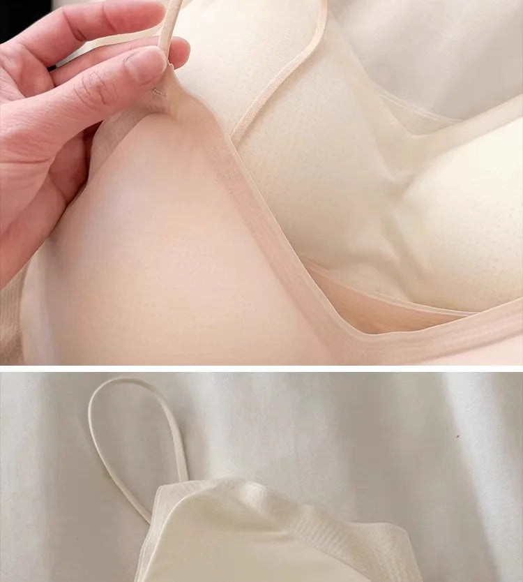 Summer V-Neck Seamless Bralette | Gathered No-Trace Comfort