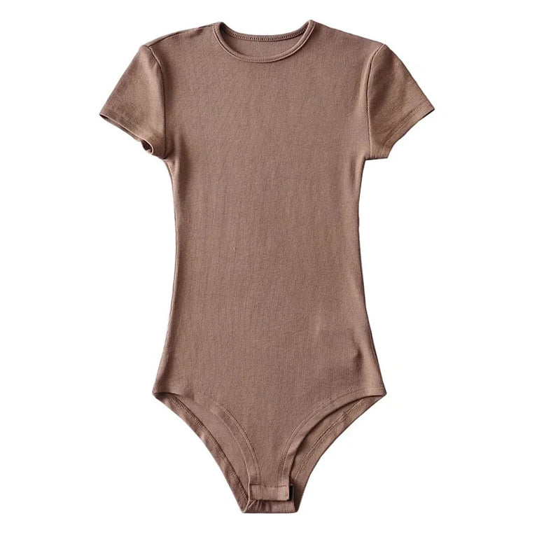 Button-Detail Short Sleeve Bodysuit | Sexy Slim-Fit Summer Romper