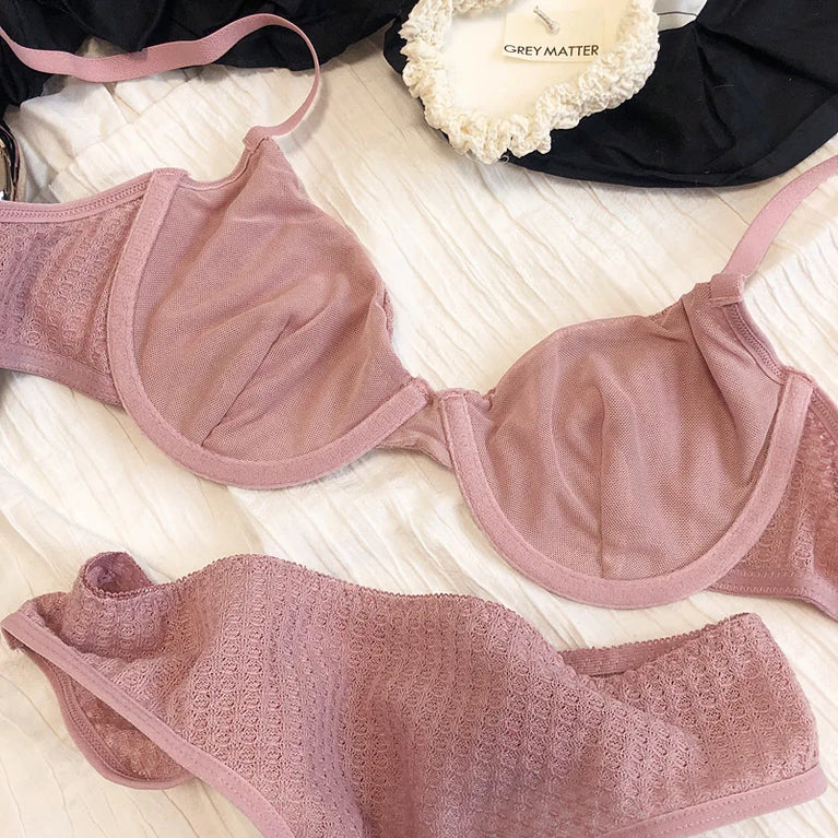 Plunge Push Up Wire-Free Bra & Brief Set – Seamless Sexy Lingerie