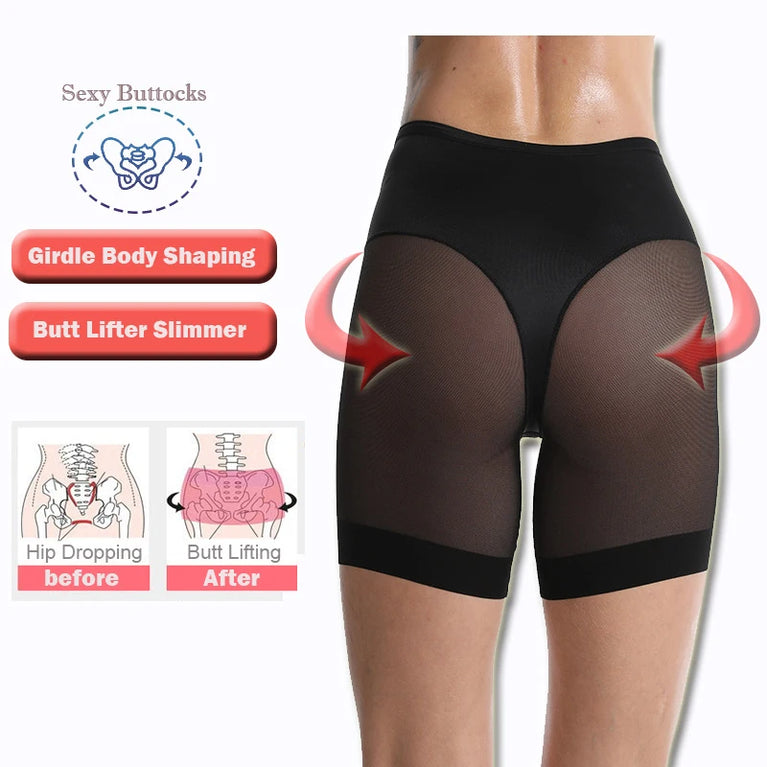Women's Seamless Safety Shorts – High-Waist Anti-Friction Mesh Panties